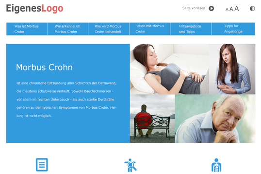Konzept Whitelabel Webseite für Morbus Crohn