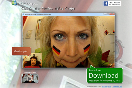 Konzept und Umsetzung einer Kampagnenseite für den Windows Live Messenger mit über 80% Conversion