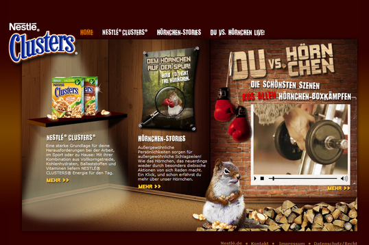 Flash und PHP Nestle Gewinnspielseite